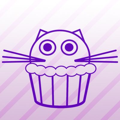 Kitty Cat Cupcake Iron on Transfer