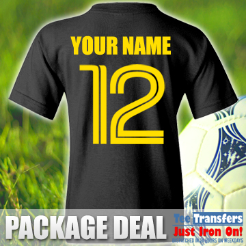 iron on name and football number package