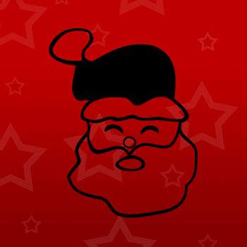 Picture of Christmas Santas Face Iron on Transfer